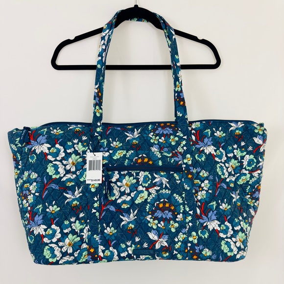 Vera Bradley Deluxe Travel Tote with Trolley Sleeve Floral Bursts Duffel… - Picture 5 of 8